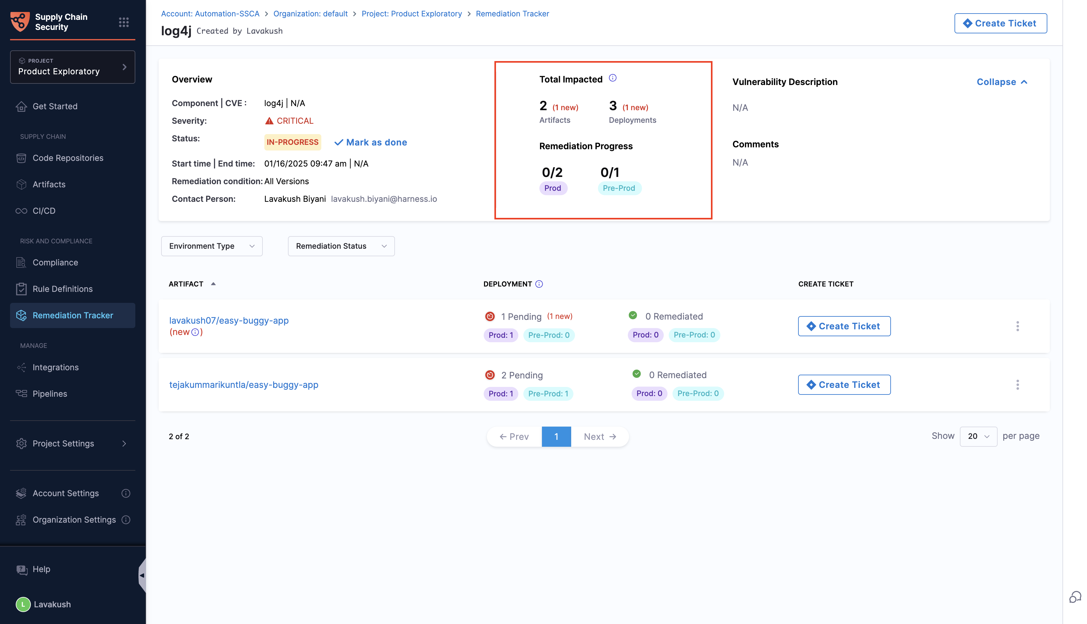 alt_tTracking the overall Remediation progressext